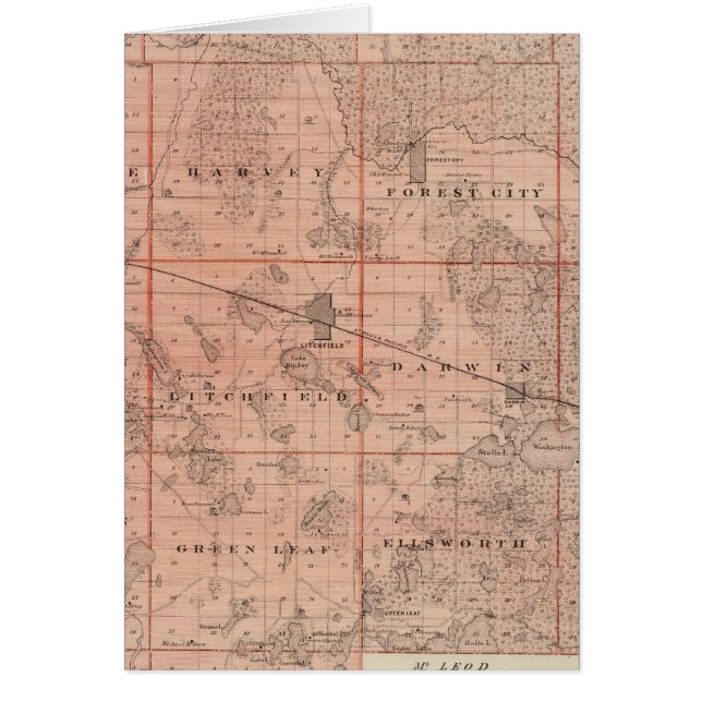 Carte du comté de Meeker, Minnesota (Devant)