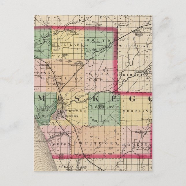 Carte du comté de Muskegon, Michigan (Devant)