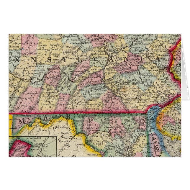 Carte Du Comté De Pennsylvanie, New Jersey (Devant horizontal)