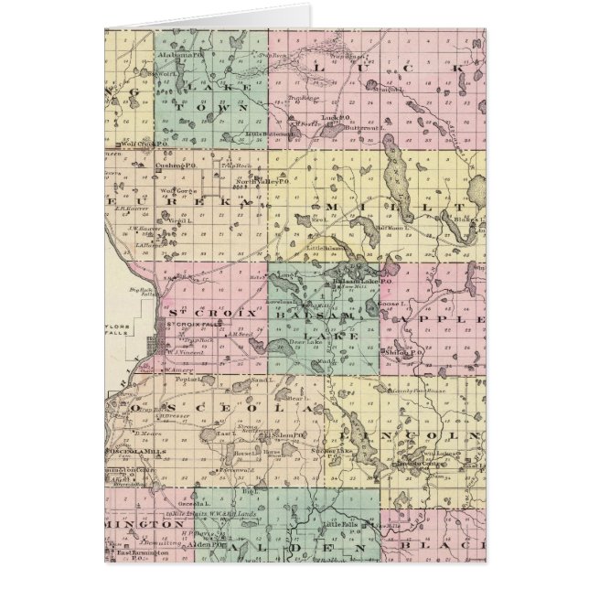 Carte du comté de Polk, État du Wisconsin (Devant)