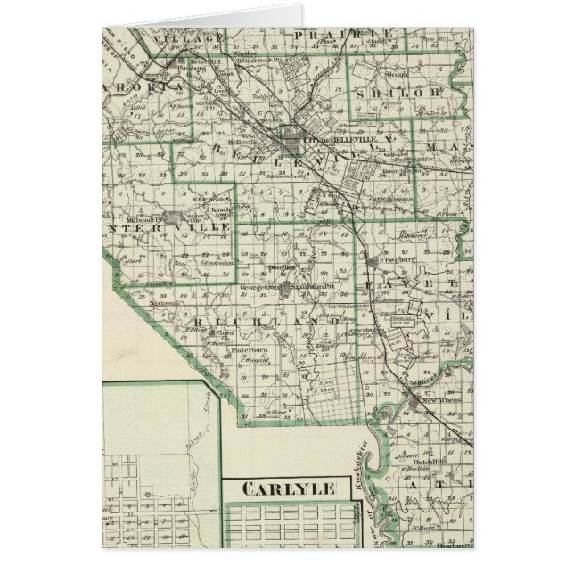 Carte du comté de St Clair, Liban et Carlyle (Devant)