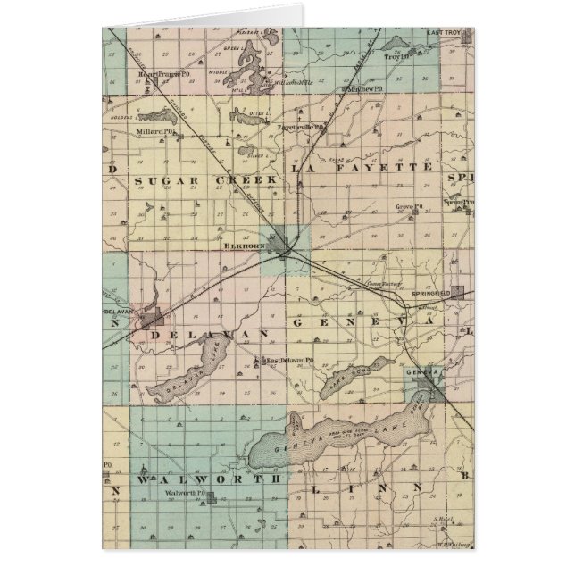 Carte du comté de Walworth, État du Wisconsin (Devant)