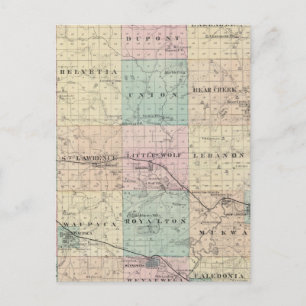 Carte du comté de Waupaca, État du Wisconsin