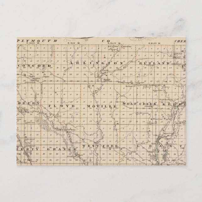 Carte du comté de Woodbury, État de l'Iowa (Devant)