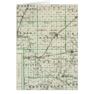 Carte du comté de Woodford, El Paso et Metamora