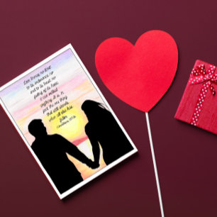 Carte du Couple Silhouetté sur la Plage par l'Amou