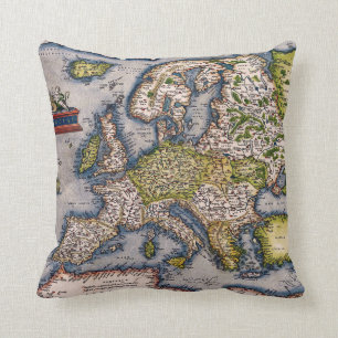 Carte du cru 1572 de coussin de l'Europe