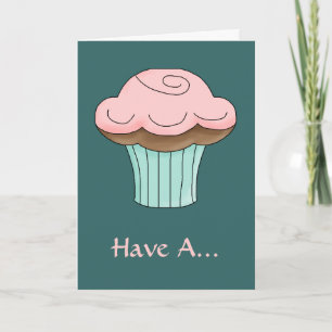 Carte Du Cupcake Gelé Rose Sucré En Turquoise