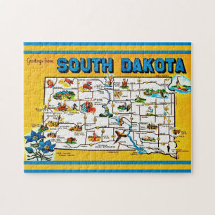 Carte du Dakota du Sud Puzzle 11x14