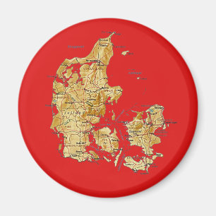 Carte du Danemark Magnet