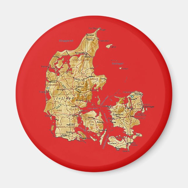 Carte du Danemark Magnet (Devant)