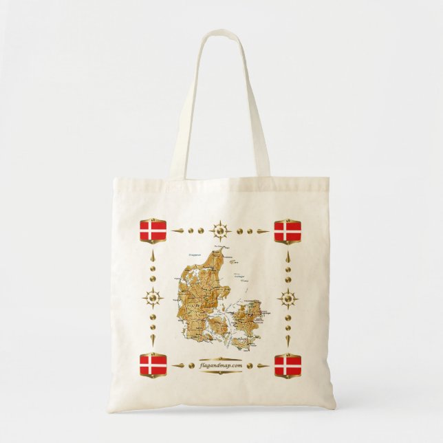 Carte du Danemark + Sac de drapeaux (Devant)