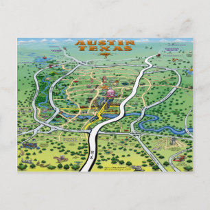 Carte du dessin animé Austin Texas