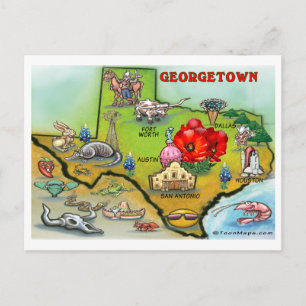 Carte du dessin animé de Georgetown au Texas