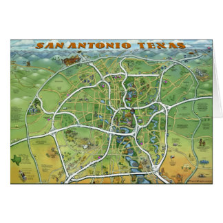Carte du dessin animé de San Antonio Texas
