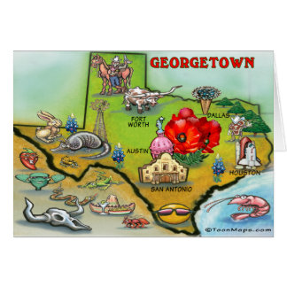 Carte du dessin animé Georgetown Texas