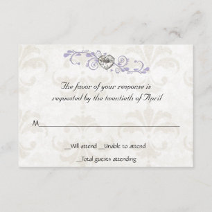 Carte du diamant RSVP de coeur