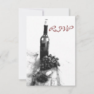 Carte du dîner RSVP de vin