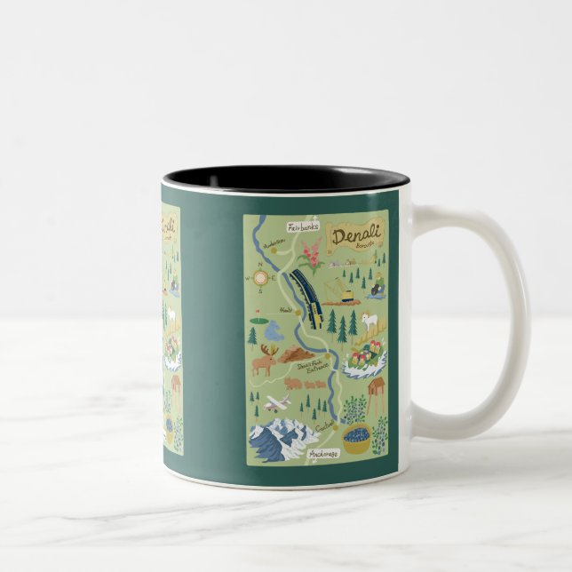 Carte du district de Denali Mug à deux tons (Droit)