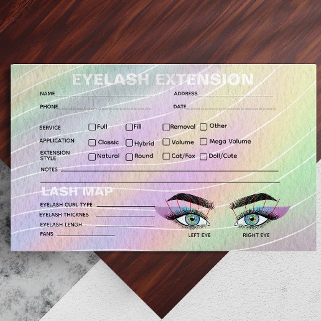 Carte du dossier client Hologram Lash tendance (Créateur téléchargé)