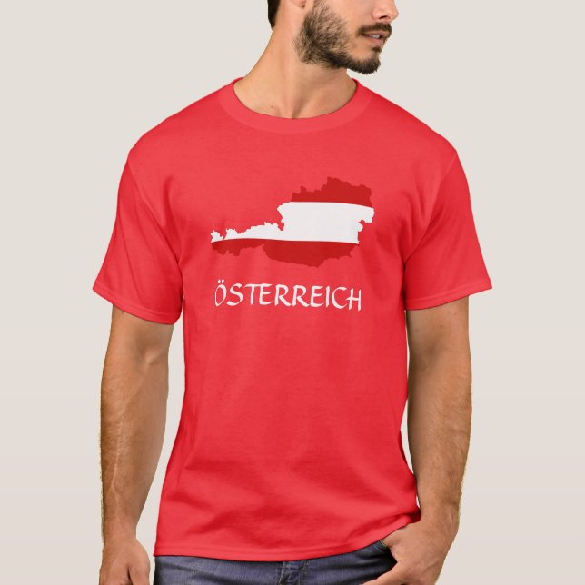 Carte du Drapeau autrichien "Österreich" T-shirt (Devant)