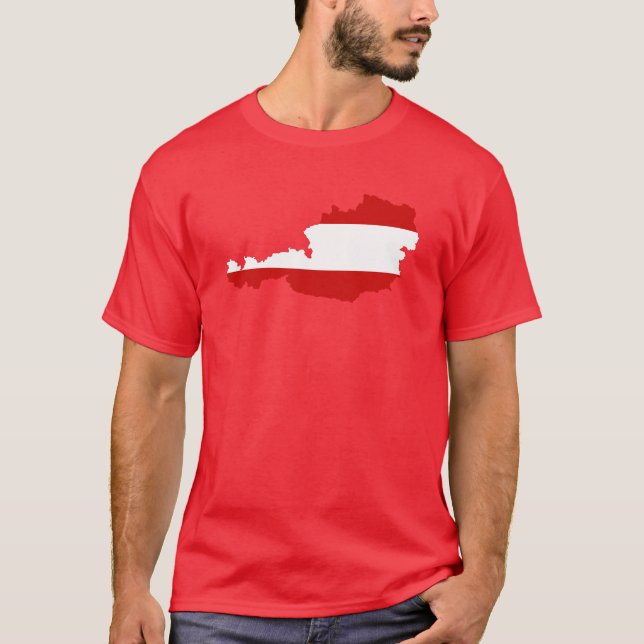 Carte du drapeau autrichien T-shirt (Devant)