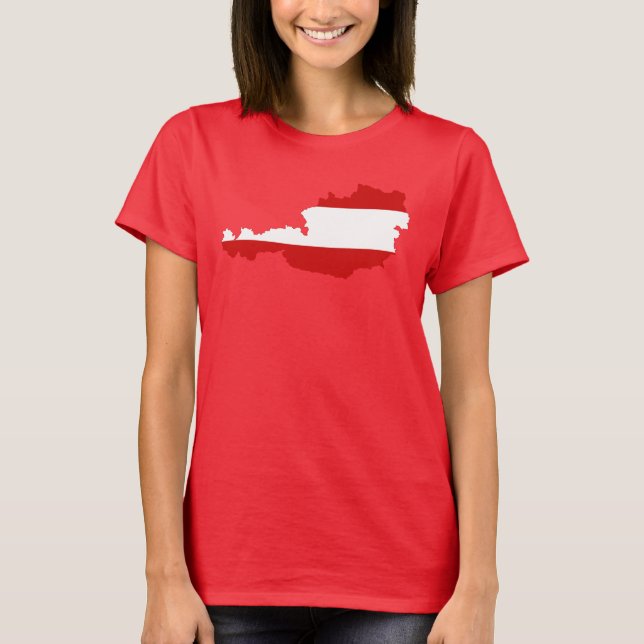 Carte du drapeau autrichien T-shirt (Devant)