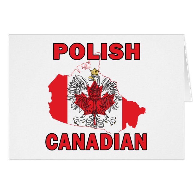Carte du drapeau canadien polonais (Devant horizontal)