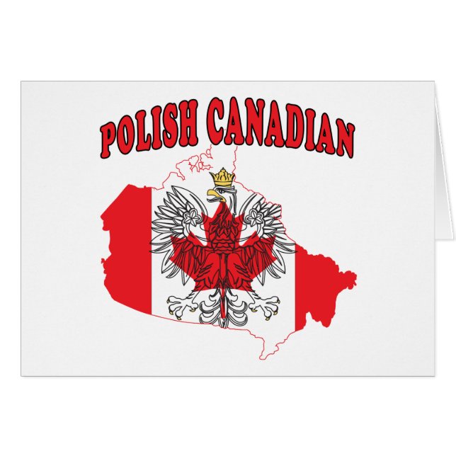 Carte du drapeau canadien polonais (Devant horizontal)