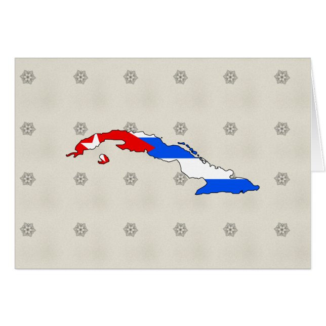Carte du drapeau cubain pleine grandeur (Devant horizontal)
