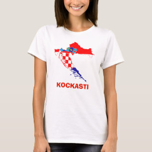 Carte du drapeau de Coratia Kockasti T-Shirt