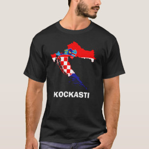 Carte du drapeau de Croatie T-shirt Kockasti
