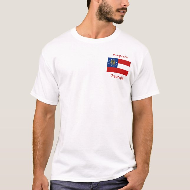 Carte du drapeau de Géorgie Ville T-shirt (Devant)