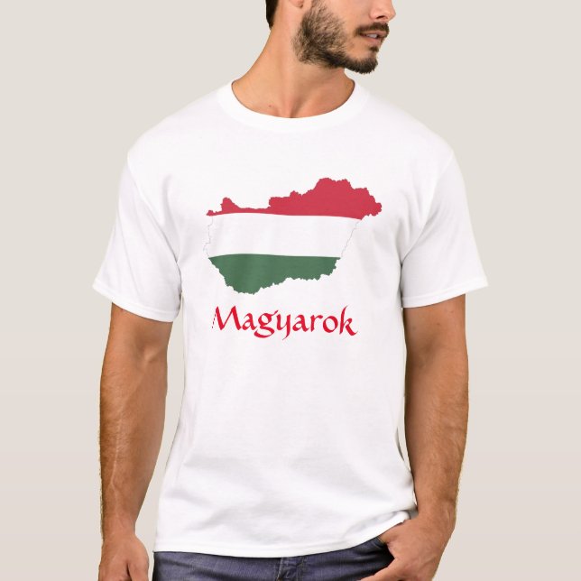 Carte du drapeau de Hongrie T-shirt Magyarok (Devant)