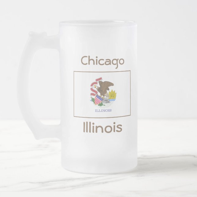Carte du drapeau de l'Illinois City Mug (Gauche)
