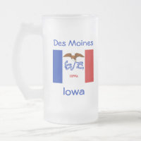 Carte du drapeau de l'Iowa Mug de la ville