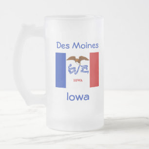 Carte du drapeau de l'Iowa Mug de la ville