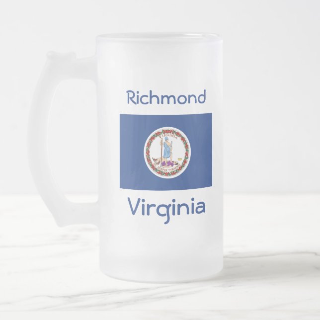Carte du drapeau de Virginie Mug de ville (Gauche)