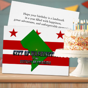 Carte du drapeau de Washington DC pour anniversair