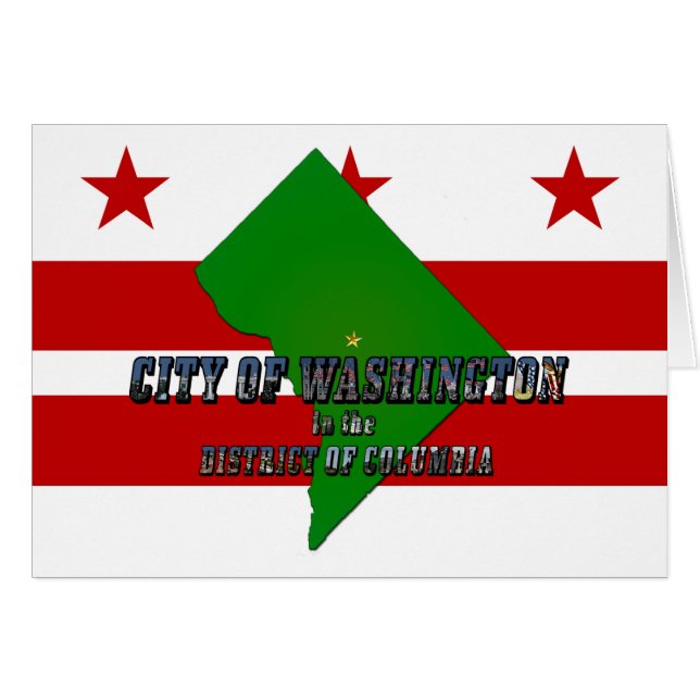 Carte du drapeau de Washington DC pour anniversair (Devant horizontal)