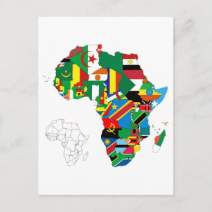 Carte du drapeau du continent africain