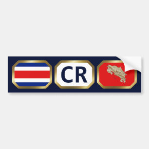 Carte du drapeau du Costa Rica Code Sticker