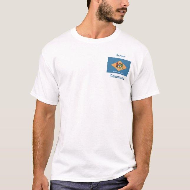 Carte du drapeau du Delaware City T-Shirt (Devant)