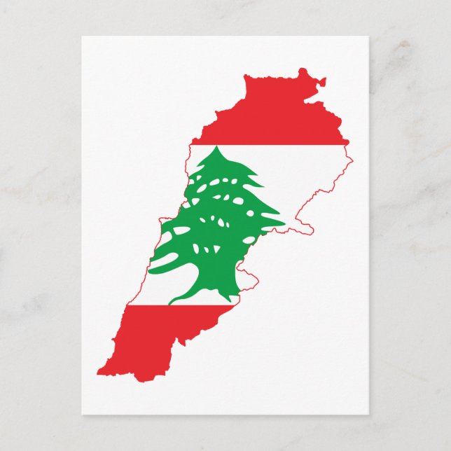 Carte du drapeau du Liban (Devant)
