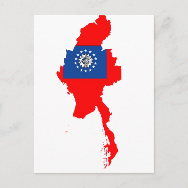 Carte du drapeau du Myanmar (Devant)