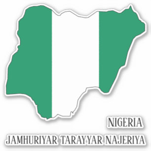 Carte du drapeau du Nigeria Sticker patriotique