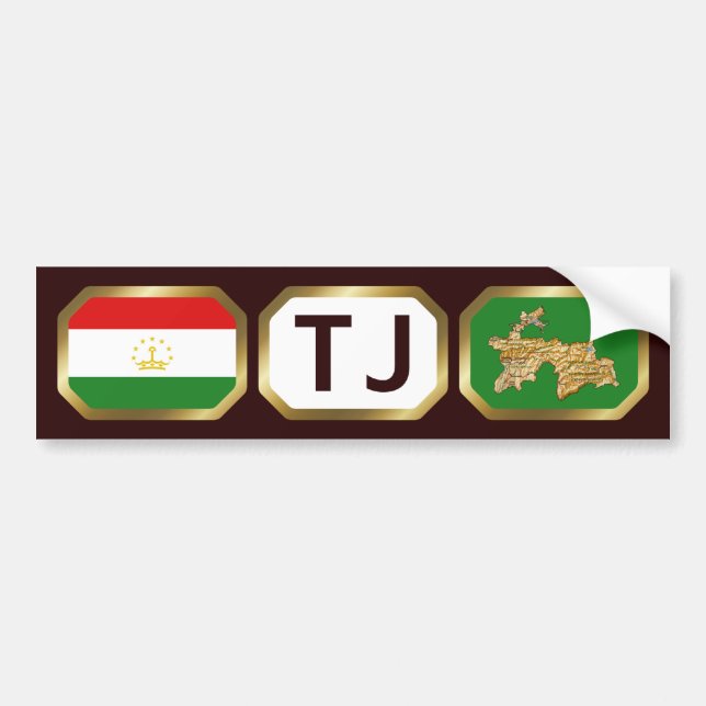 Carte du drapeau du Tadjikistan - Sticker (Devant)