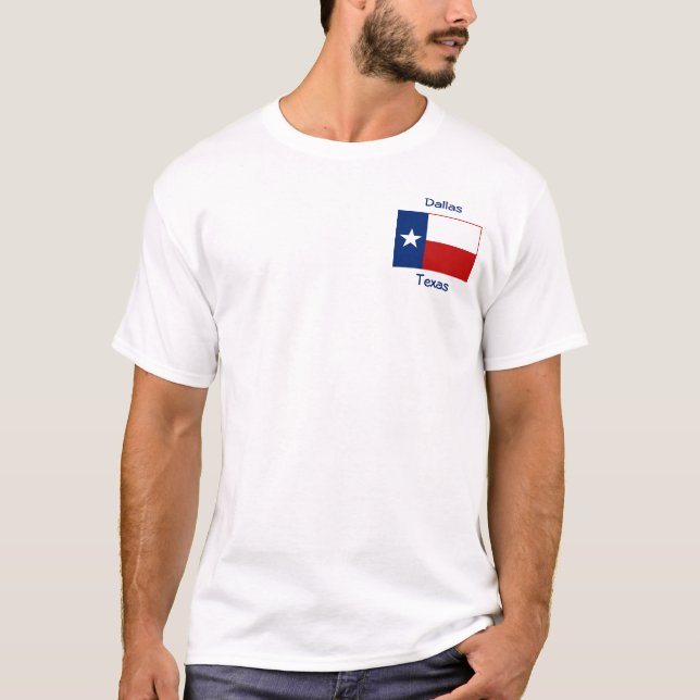 Carte du drapeau du Texas T-shirt Ville (Devant)
