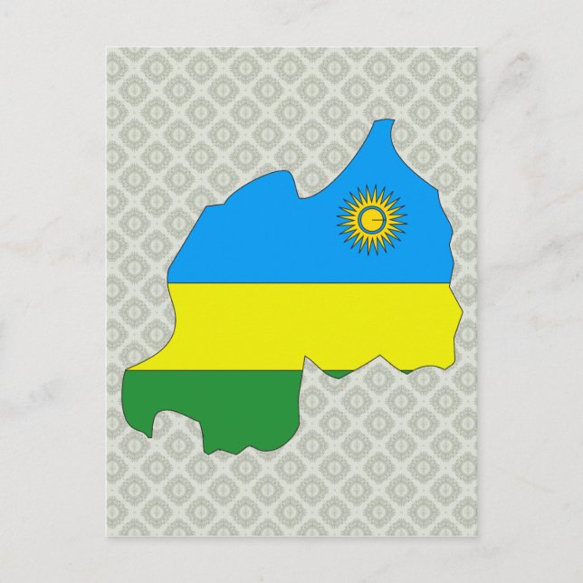 Carte du drapeau rwandais pleine taille (Devant)