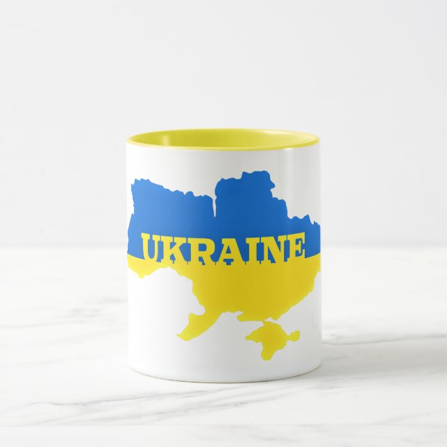 Carte du drapeau ukrainien Café Mug - Liberté (Centre)